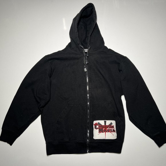 Pro Club Christian Mafia Black Heavyweight Zip Up Hoodie Unisex Size M - Picture 1 of 3